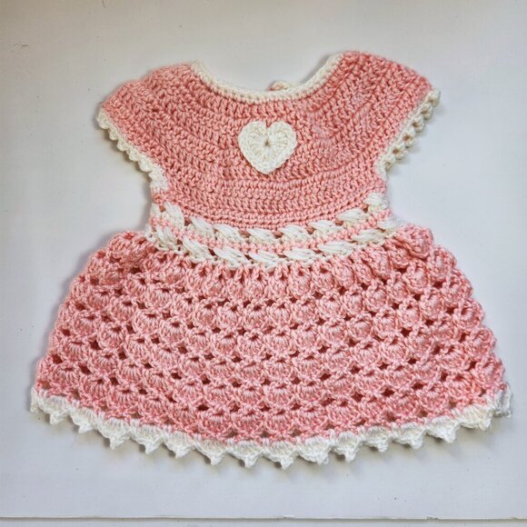 Hand Knit Baby Girl Toddler Clothes Lot Dress Cardigan Blanket Toy Fits 25" Doll - Picture 7 of 16